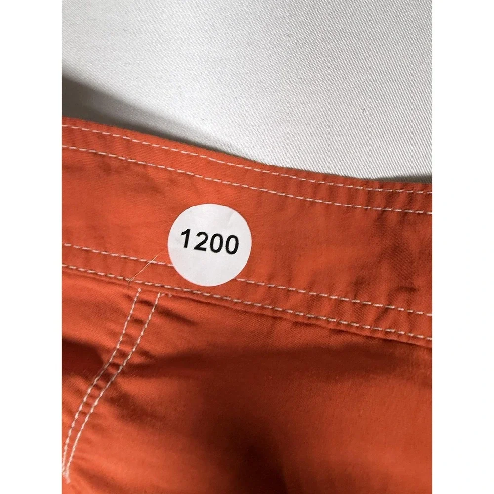 Abercrombie & Fitch Shorts Mens 34 Orange Board Swim Trunks Cargo Side Stripe